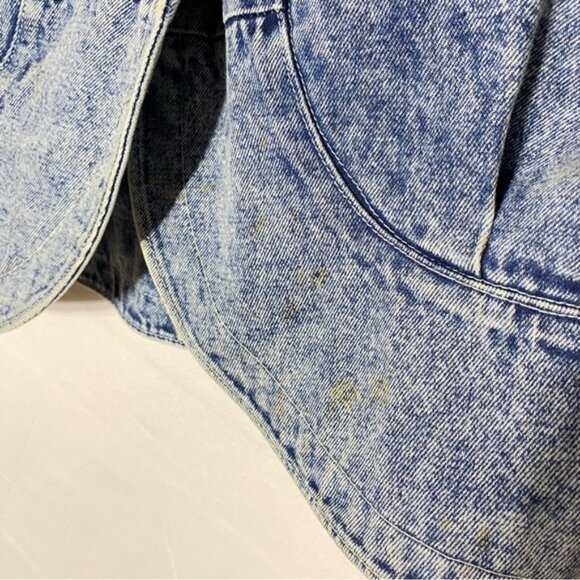 Vintage 90s Marshall Rousso Acid Wash Denim Jacket W Gold Western Accents S - Picture 6 of 16